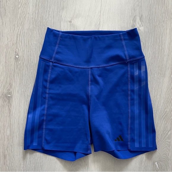 adidas Pants - ADIDAS WOMENS BLUE BIKER SHORTS HIGH RISE WOMENS SMALL